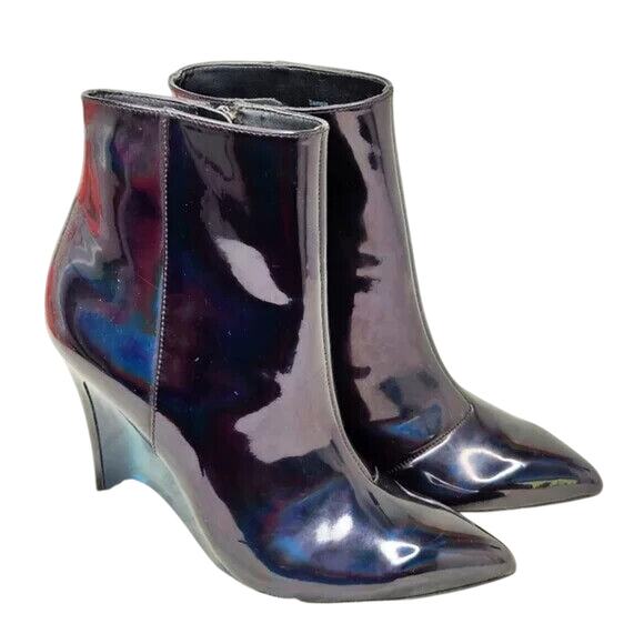 vintage Blue pointed toe Booties Size US 6 - Picture 1 of 8